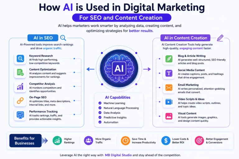 Artificial intelligence technology helping businesses automate SEO, content marketing, and social media management.