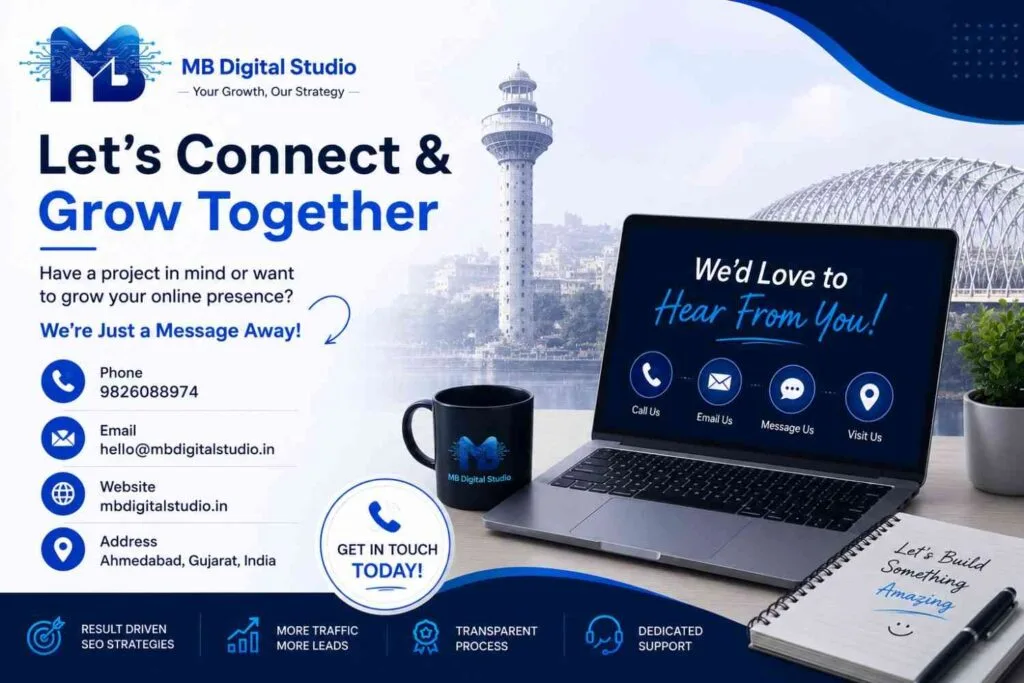 Modern startup office in Ahmedabad working on SEO and online marketing campaigns