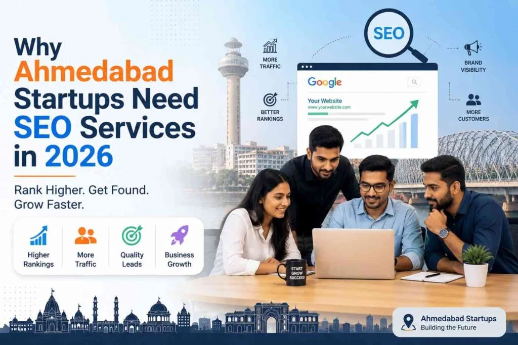 Digital marketing expert analyzing SEO performance for Ahmedabad startup business